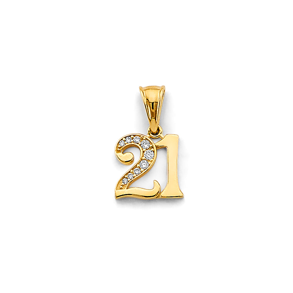14K Yellow Gold Flower & 15 Años Pendant - PT2982