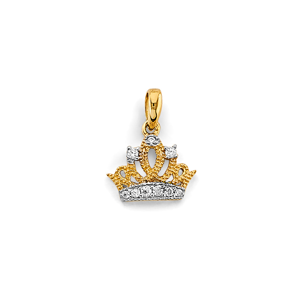 14K Yellow Gold Flower & 15 Años Pendant - PT2985