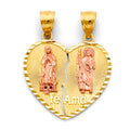 14K Yellow Gold Mom, Family, Baby & Heart Pendant - PT3014
