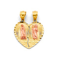 14K Yellow Gold Mom, Family, Baby & Heart Pendant - PT3015