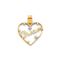 14K Yellow Gold Mom, Family, Baby & Heart Pendant - PT3016
