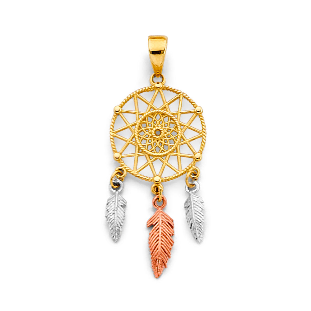 14K Yellow Gold Mom, Family, Baby & Heart Pendant - PT3017