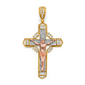 14K Yellow Gold Crucifix Cross Pendant - PT3045