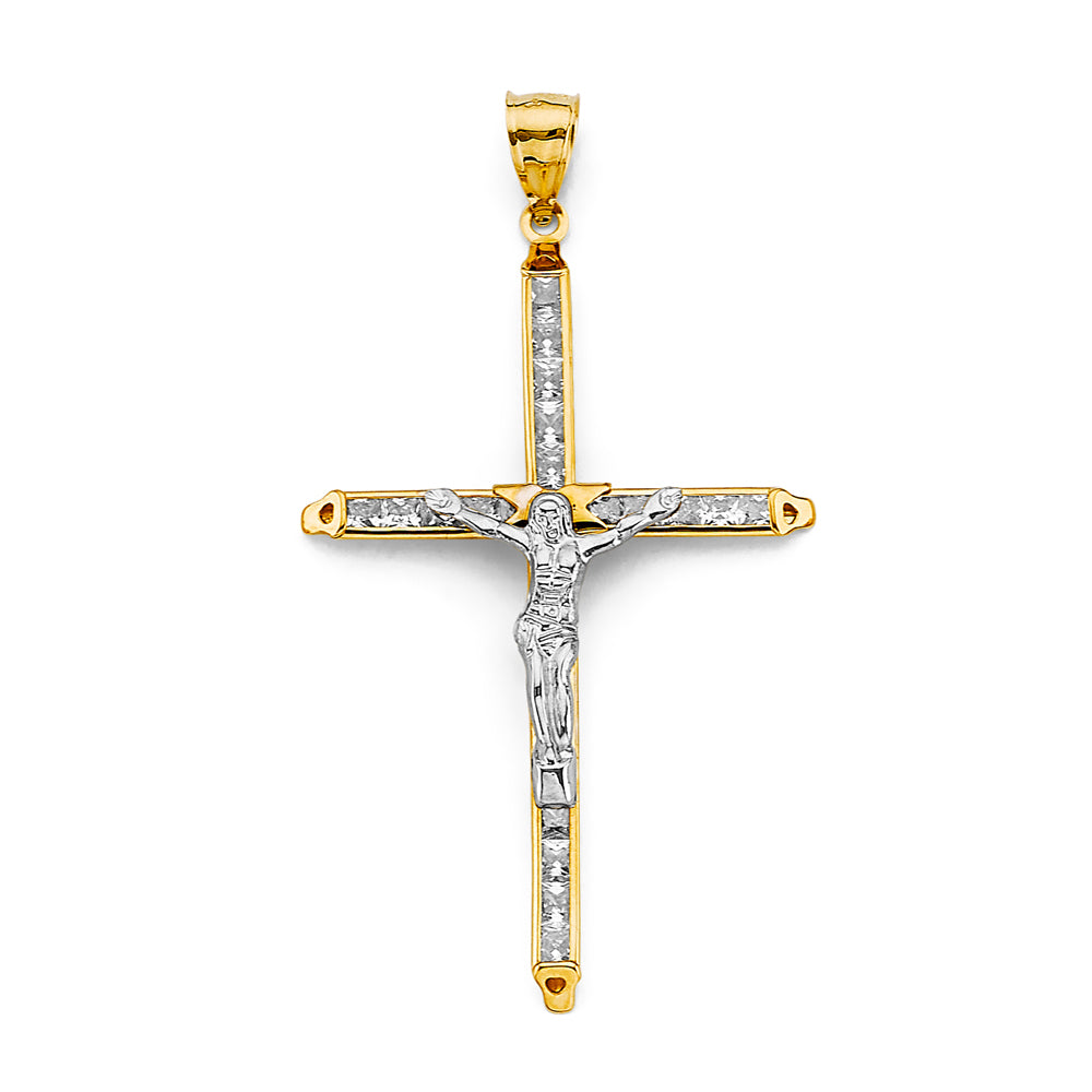 14K Yellow Gold Crucifix Cross Pendant - PT3047