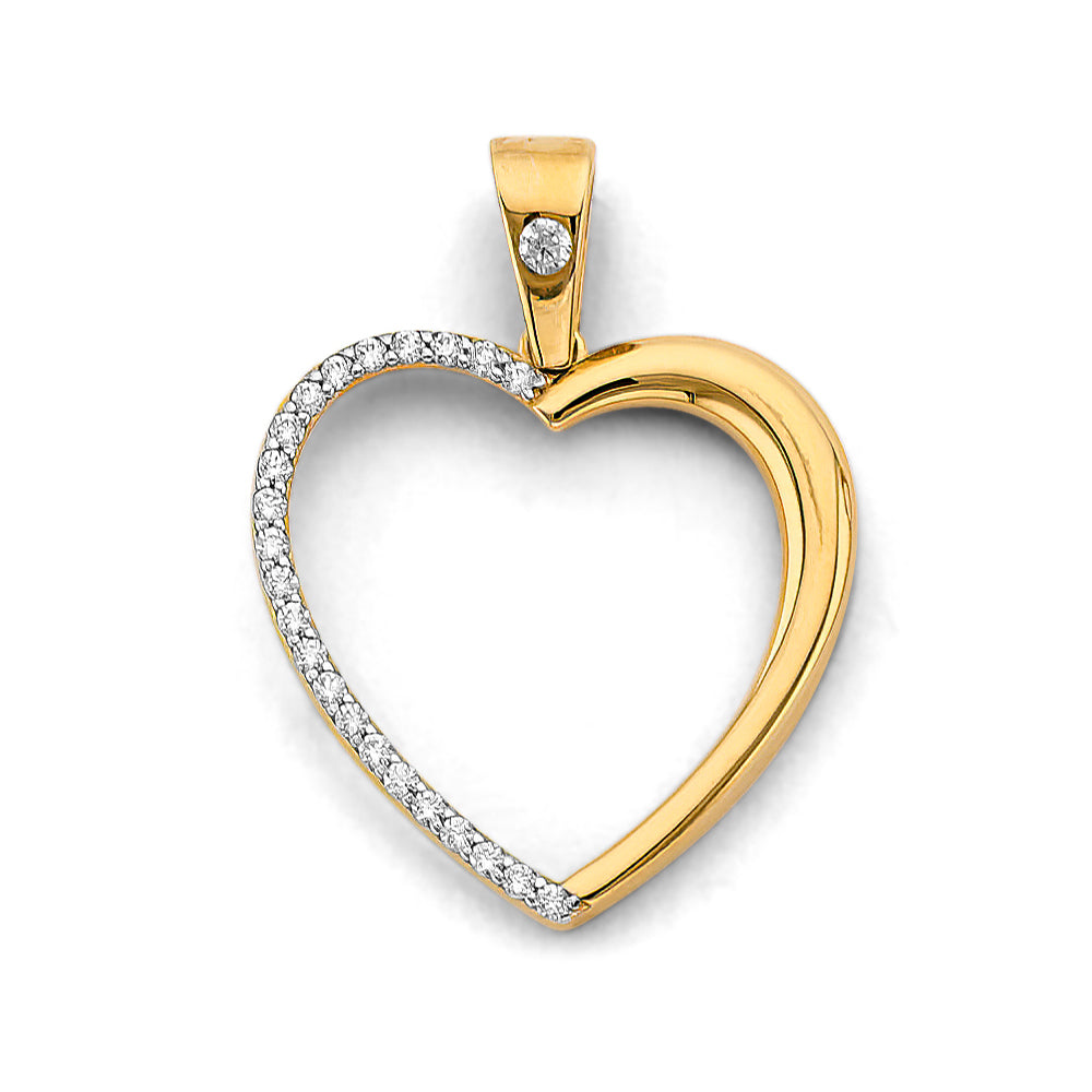 14K Yellow Gold Mom, Family, Baby & Heart Pendant - PT3130