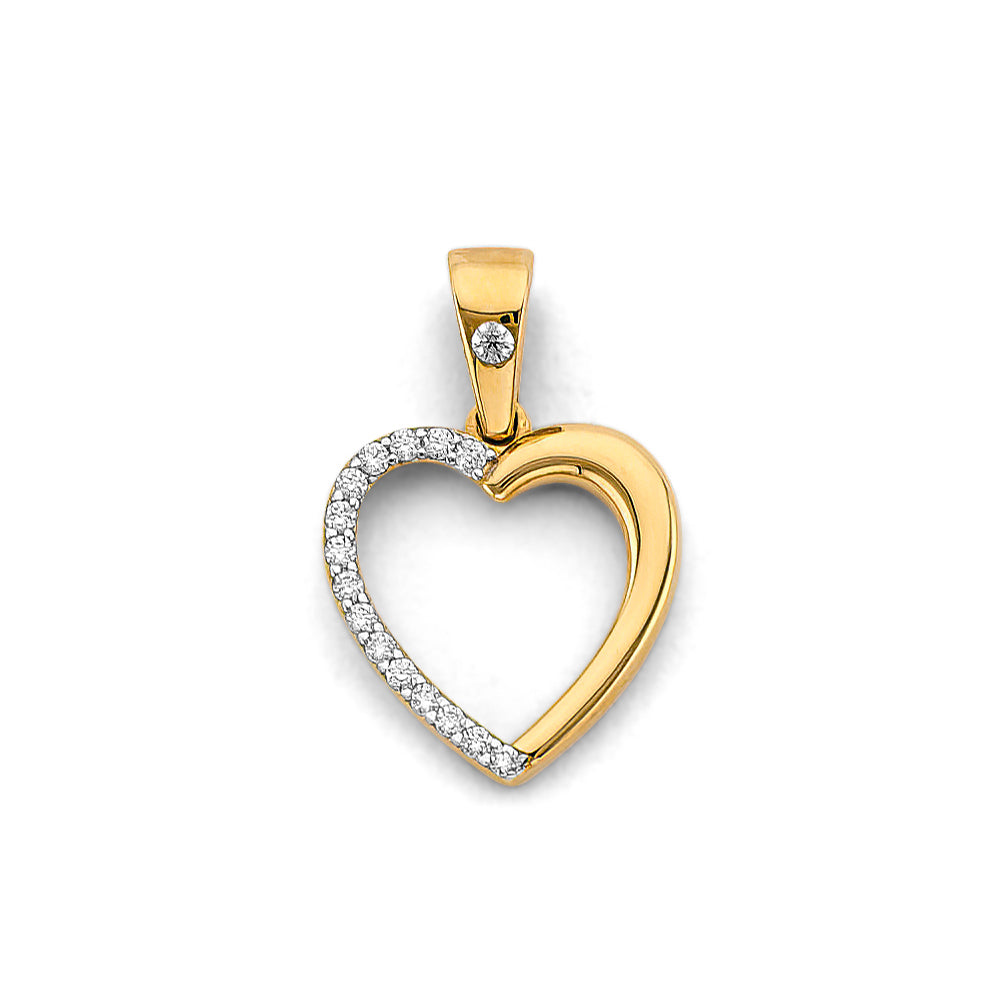 14K Yellow Gold Mom, Family, Baby & Heart Pendant - PT3131