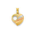 14K Yellow Gold Mom, Family, Baby & Heart Pendant - PT3134