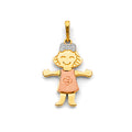 14K Yellow Gold Mom, Family, Baby & Heart Pendant - PT3190