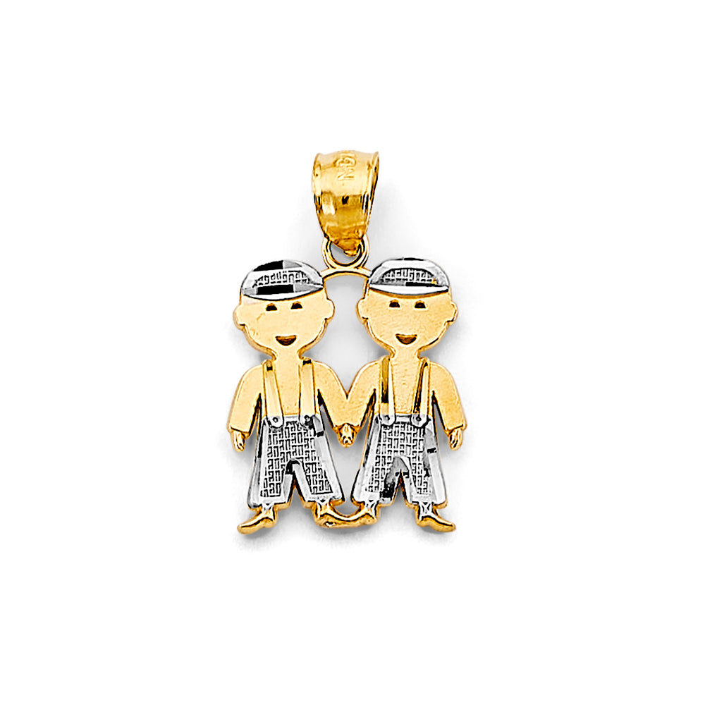 14K Yellow Gold Mom, Family, Baby & Heart Pendant - PT3193