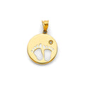 14K Yellow Gold Mom, Family, Baby & Heart Pendant - PT3196