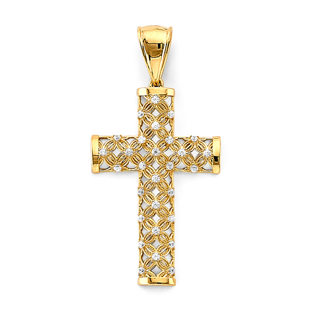 14K Yellow Gold Cross Pendant - PT3232