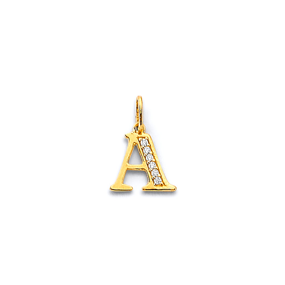 14K Yellow Gold Alphabet & Number Jewelry - PT3246 - Letter A