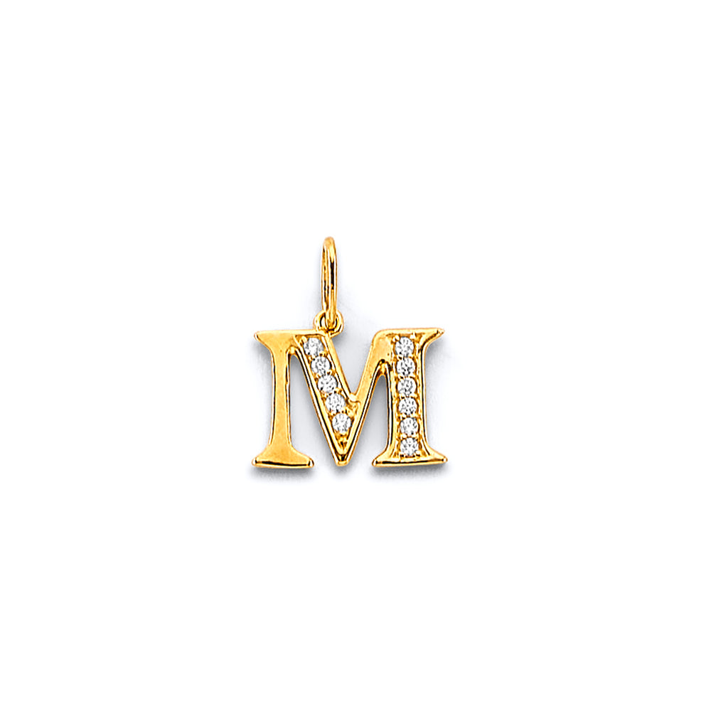 14K Yellow Gold Alphabet & Number Jewelry - PT3246 - Letter M
