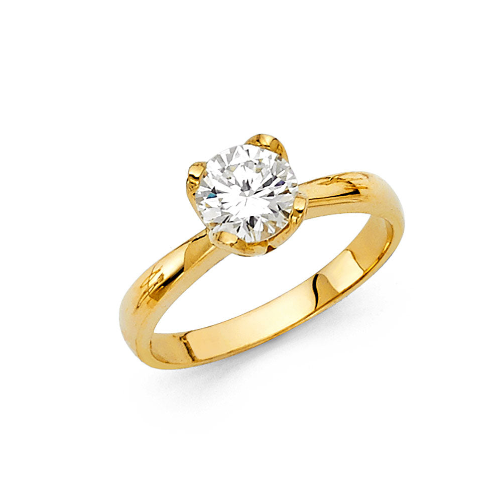 14K Yellow Gold CZ Engagement Ring - RG5