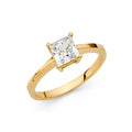 14K Yellow Gold CZ Engagement Ring - RG7