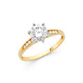 14K Yellow Gold CZ Engagement Ring - RG10