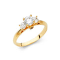 14K Yellow Gold CZ Engagement Ring - RG15