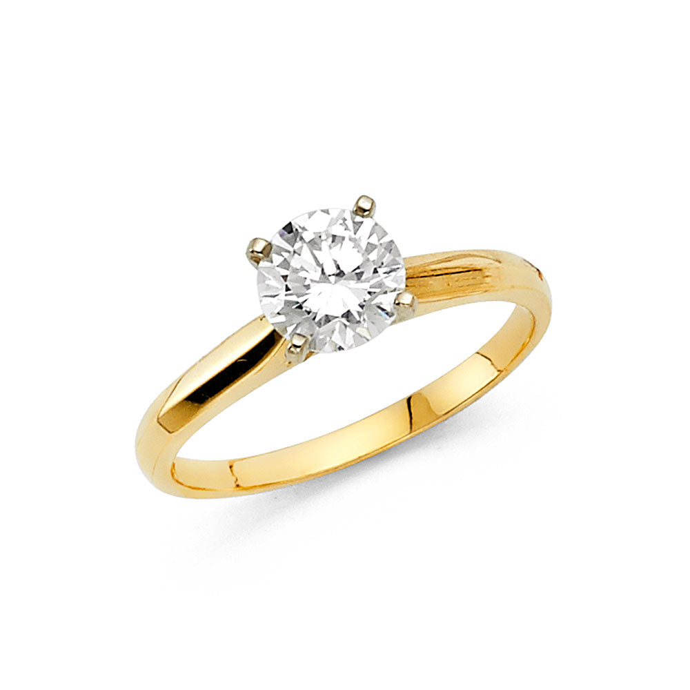 14K Yellow Gold CZ Engagement Ring - RG16