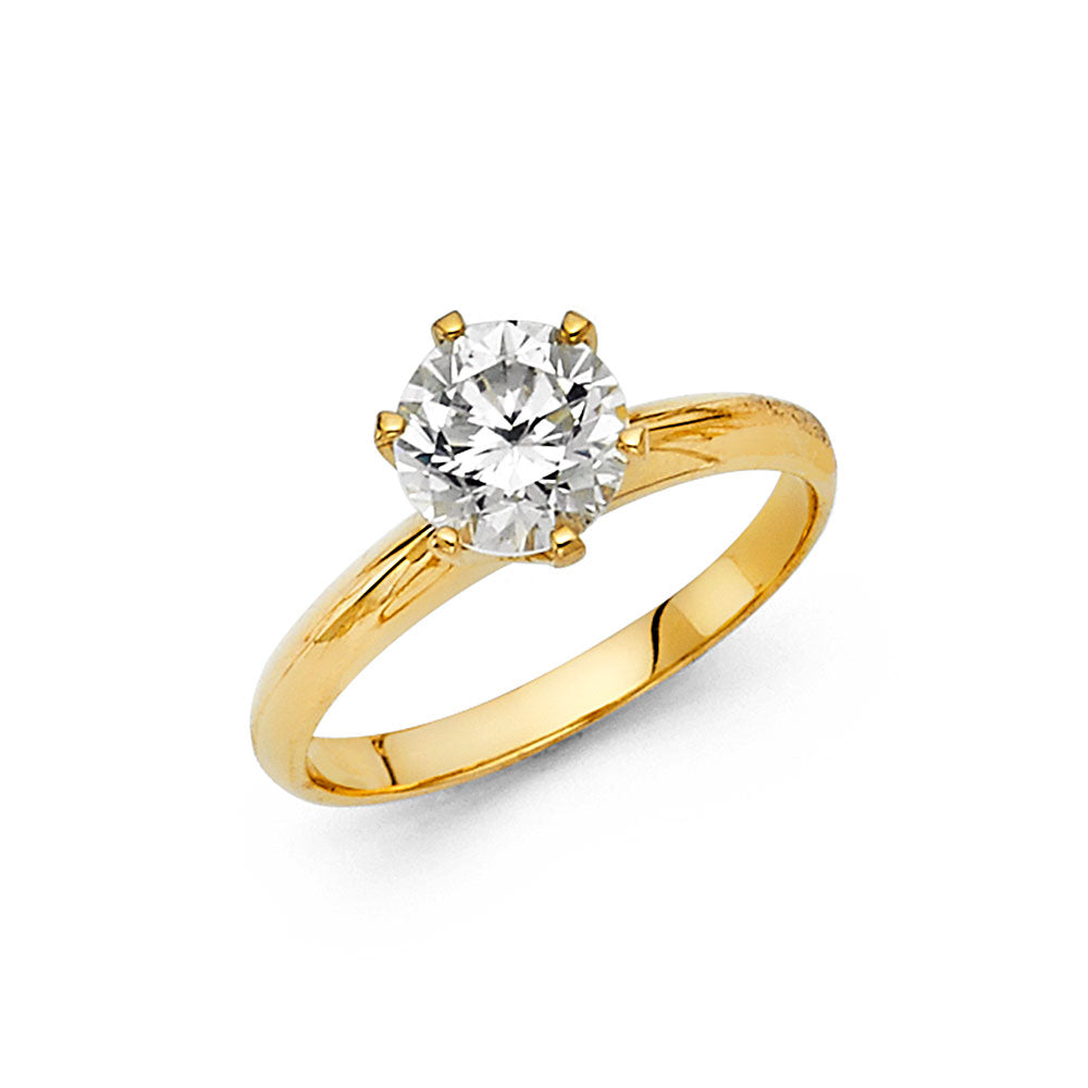 14K Yellow Gold CZ Engagement Ring - RG17