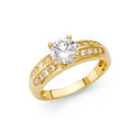 14K Yellow Gold CZ Engagement Ring - RG21