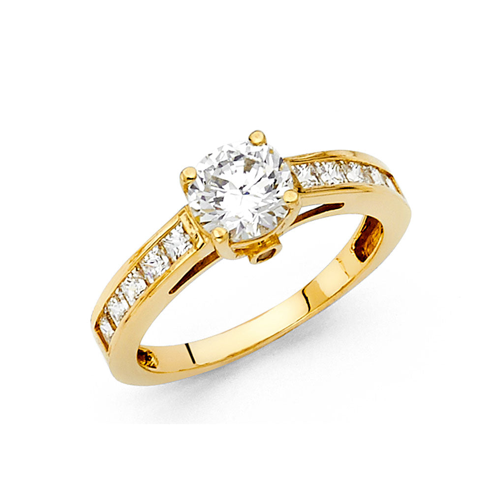 14K Yellow Gold CZ Engagement Ring - RG23