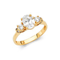 14K Yellow Gold CZ Engagement Ring - RG24