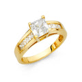 14K Yellow Gold CZ Engagement Ring - RG32