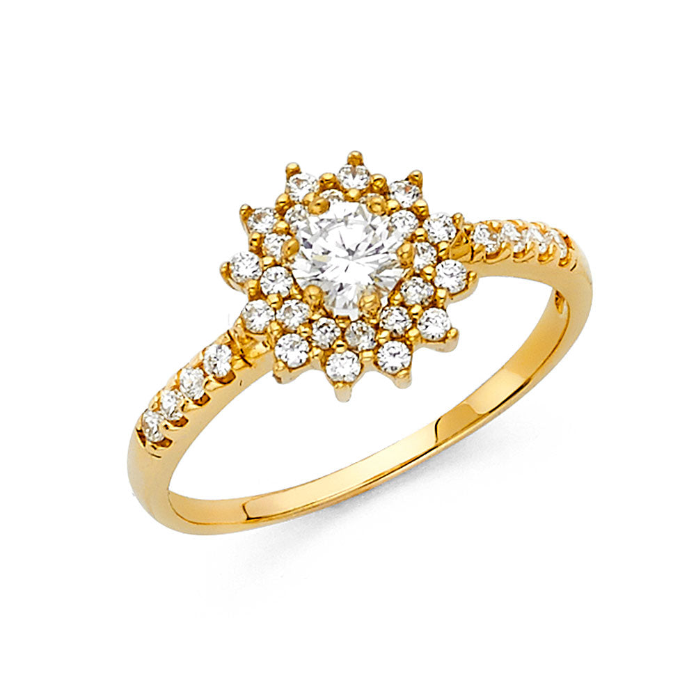 14K Yellow Gold Fancy CZ & Mother's Ring - RG33
