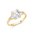 14K Yellow Gold CZ Engagement Ring - RG36