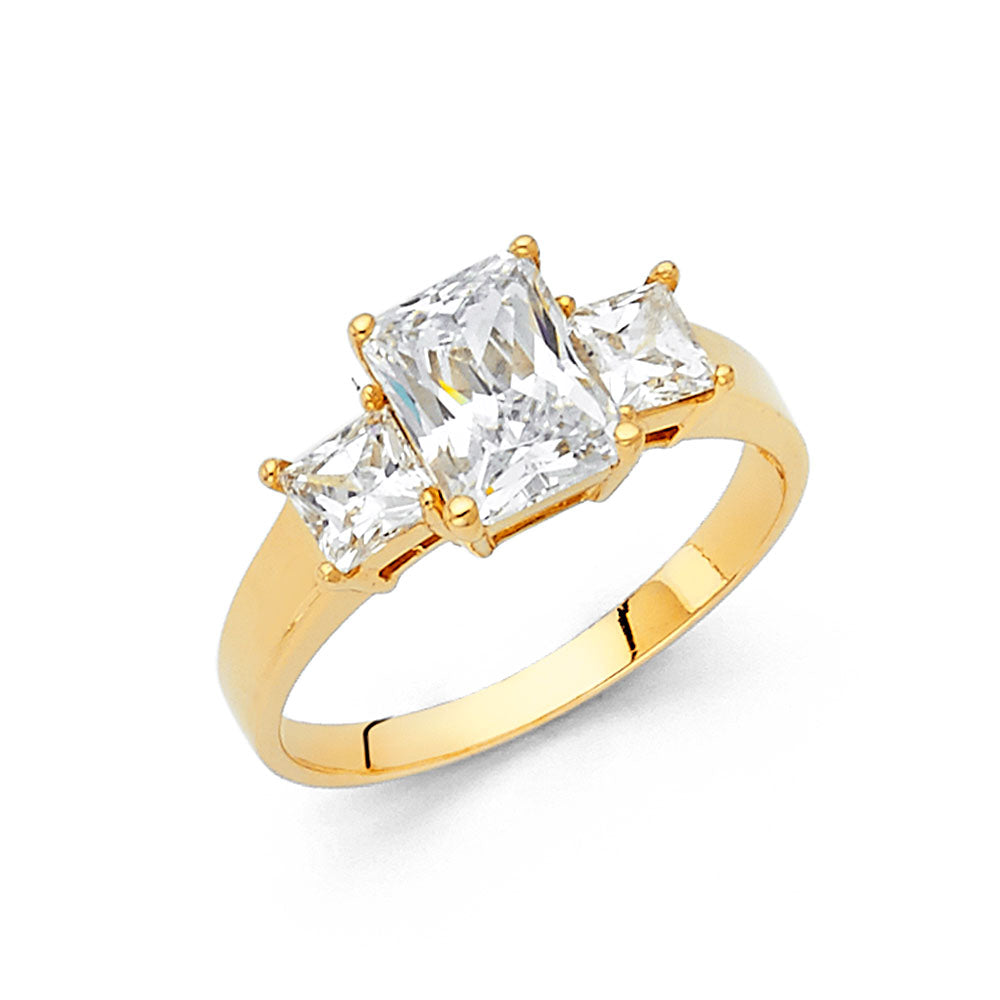 14K Yellow Gold Fancy CZ & Mother's Ring - RG40