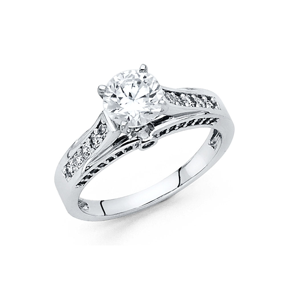 14K Yellow Gold CZ Engagement Ring - RG46
