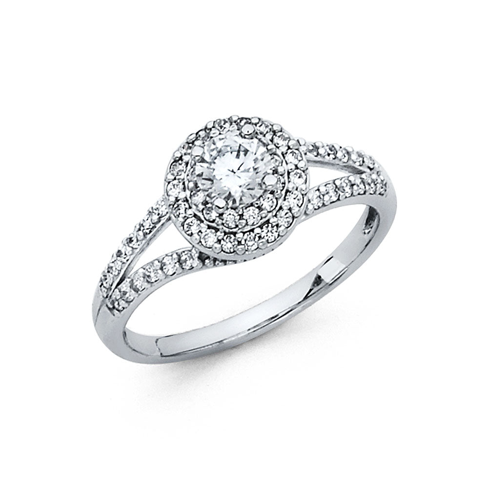 14K Yellow Gold CZ Engagement Ring - RG54