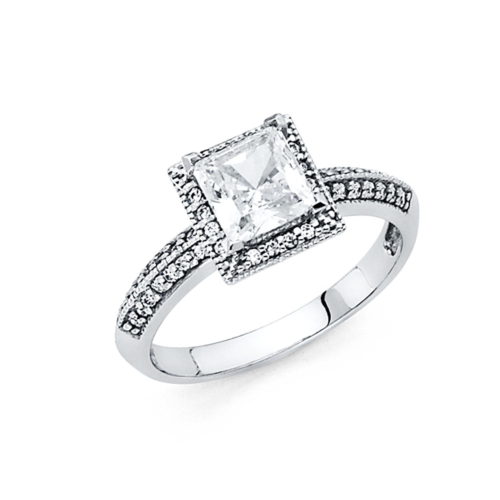 14K Yellow Gold CZ Engagement Ring - RG59