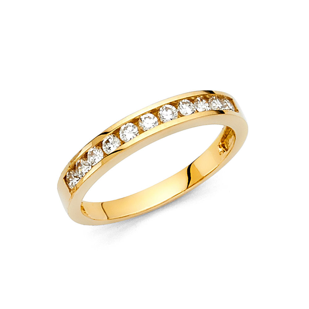 14K Yellow Gold CZ Wedding & Eternity Band - RG68