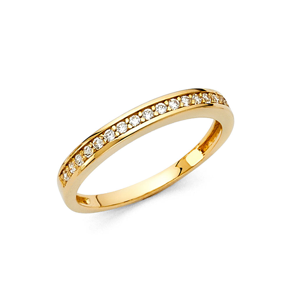 14K Yellow Gold CZ Wedding & Eternity Band - RG69