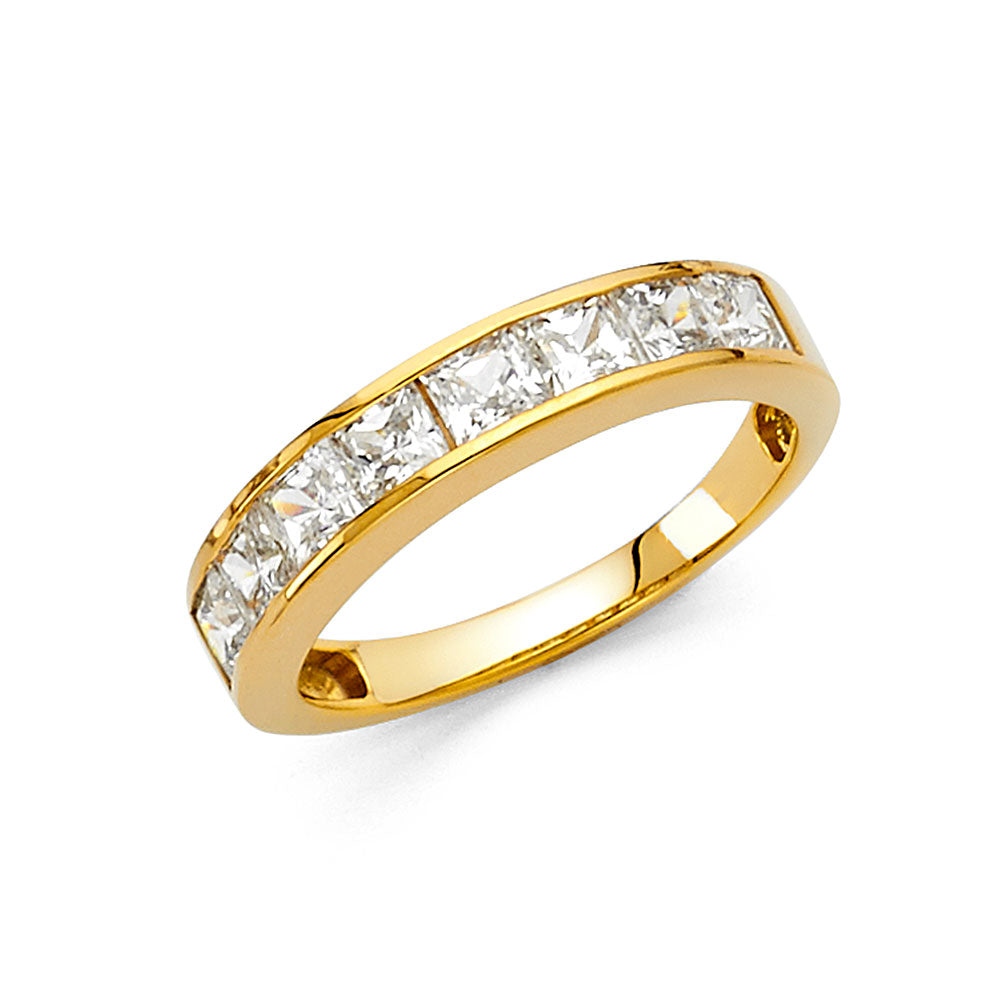 14K Yellow Gold CZ Wedding & Eternity Band - RG70