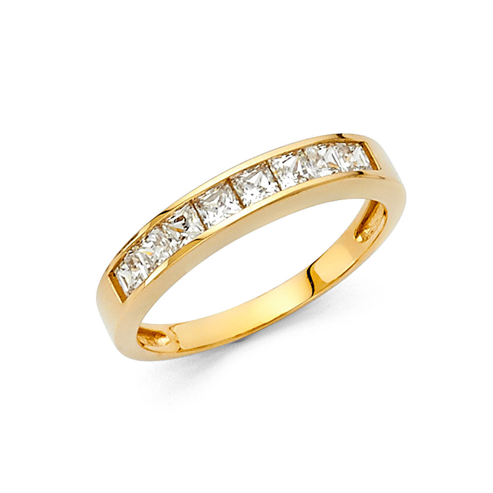 14K Yellow Gold CZ Wedding & Eternity Band - RG71