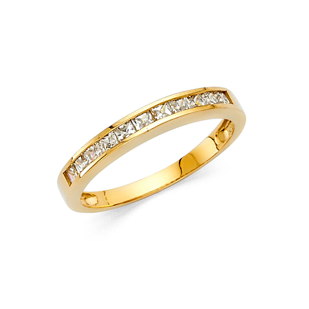 14K Yellow Gold CZ Wedding & Eternity Band - RG72