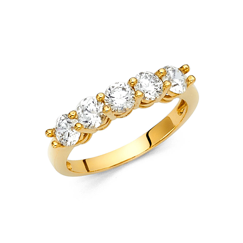 14K Yellow Gold CZ Wedding & Eternity Band - RG73