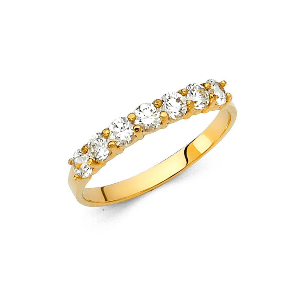 14K Yellow Gold CZ Wedding & Eternity Band - RG75