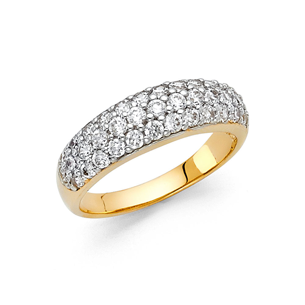 14K Yellow Gold CZ Wedding & Eternity Band - RG80