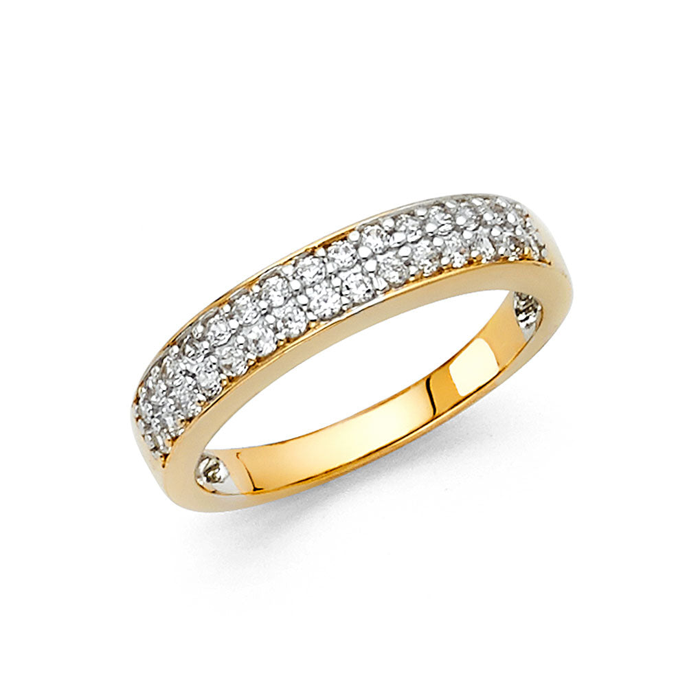 14K Yellow Gold CZ Wedding & Eternity Band - RG81