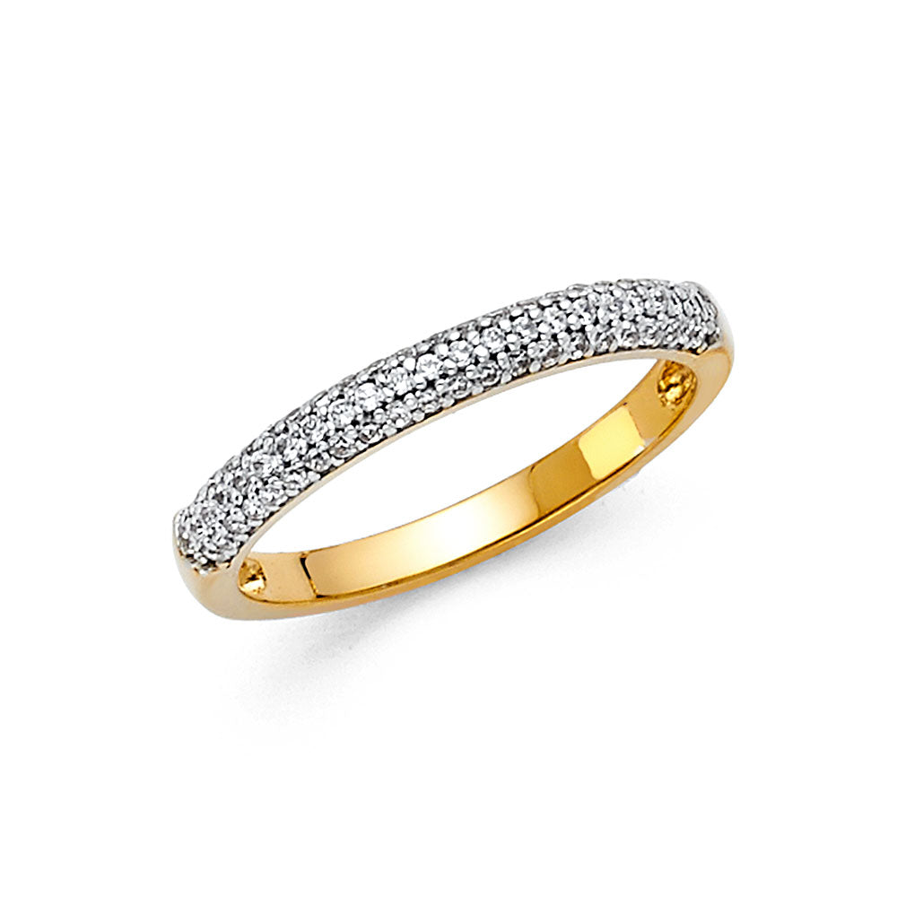 14K Yellow Gold CZ Wedding & Eternity Band - RG83