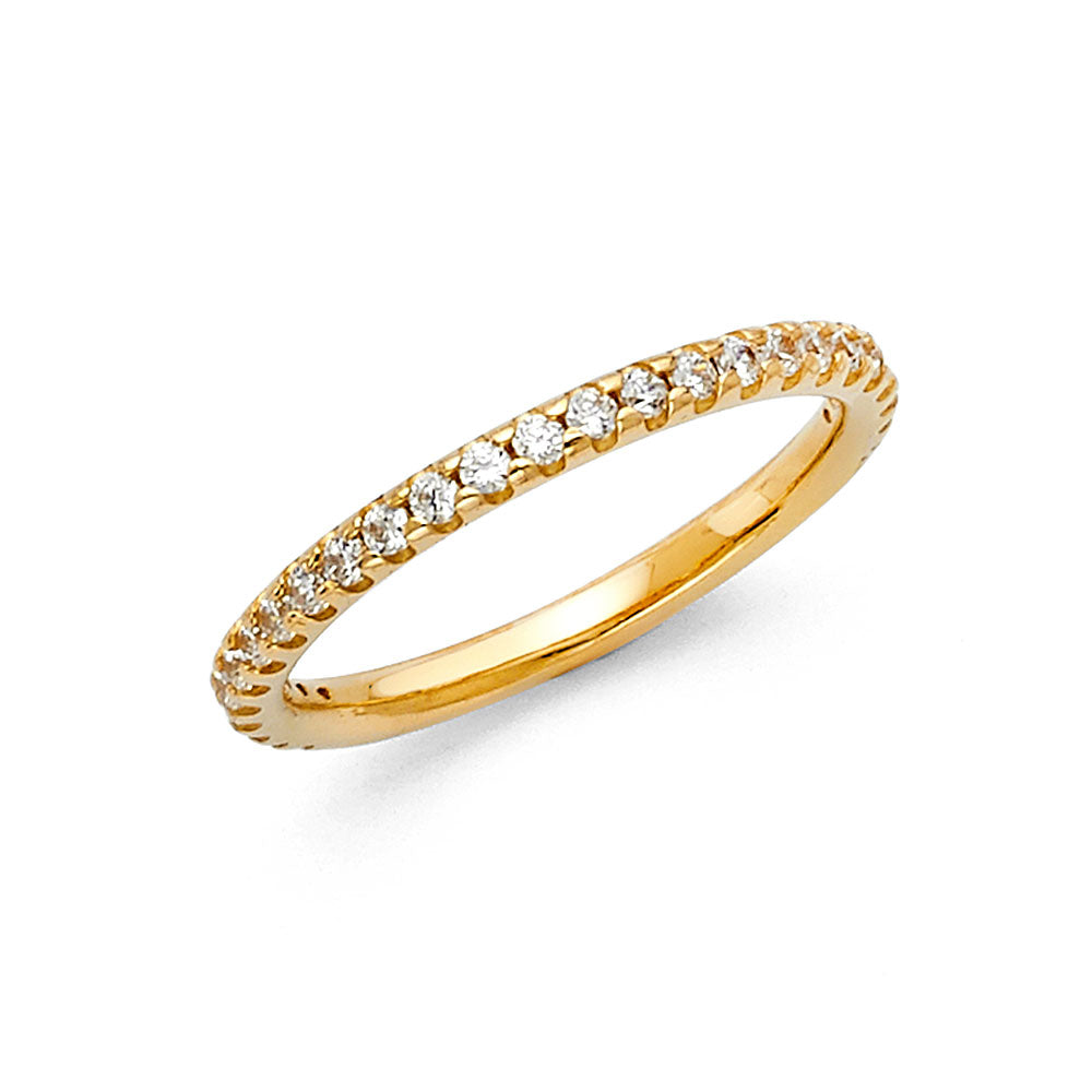 14K Yellow Gold CZ Wedding & Eternity Band - RG84