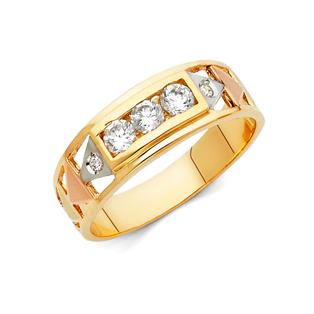 14K Yellow Gold CZ Trio Set - RG85