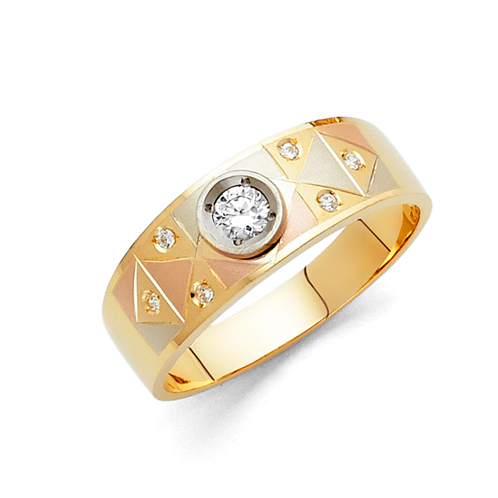 14K Yellow Gold CZ Trio Set - RG97