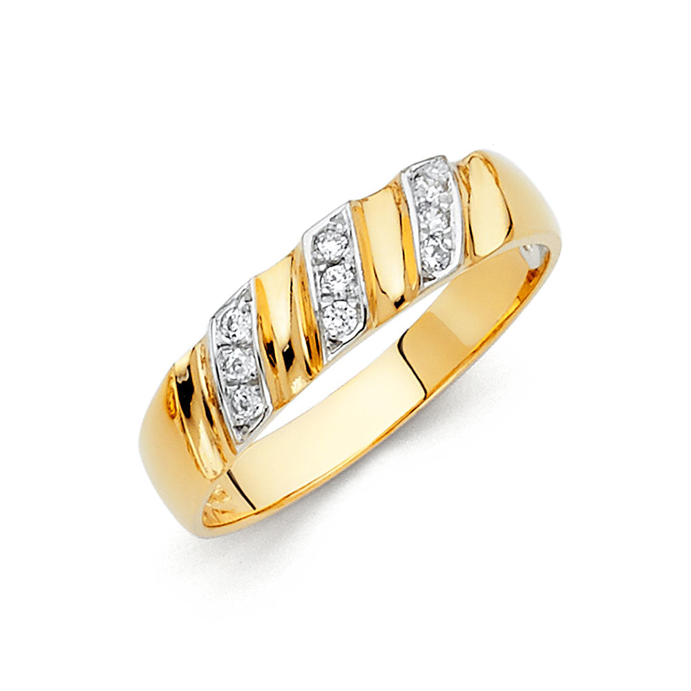 14K Yellow Gold CZ Trio Set - RG147