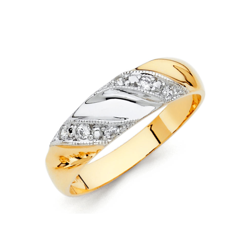 14K Yellow Gold CZ Trio Set - RG155