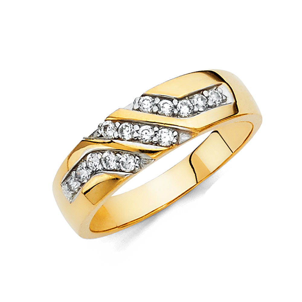 14K Yellow Gold CZ Trio Set - RG205