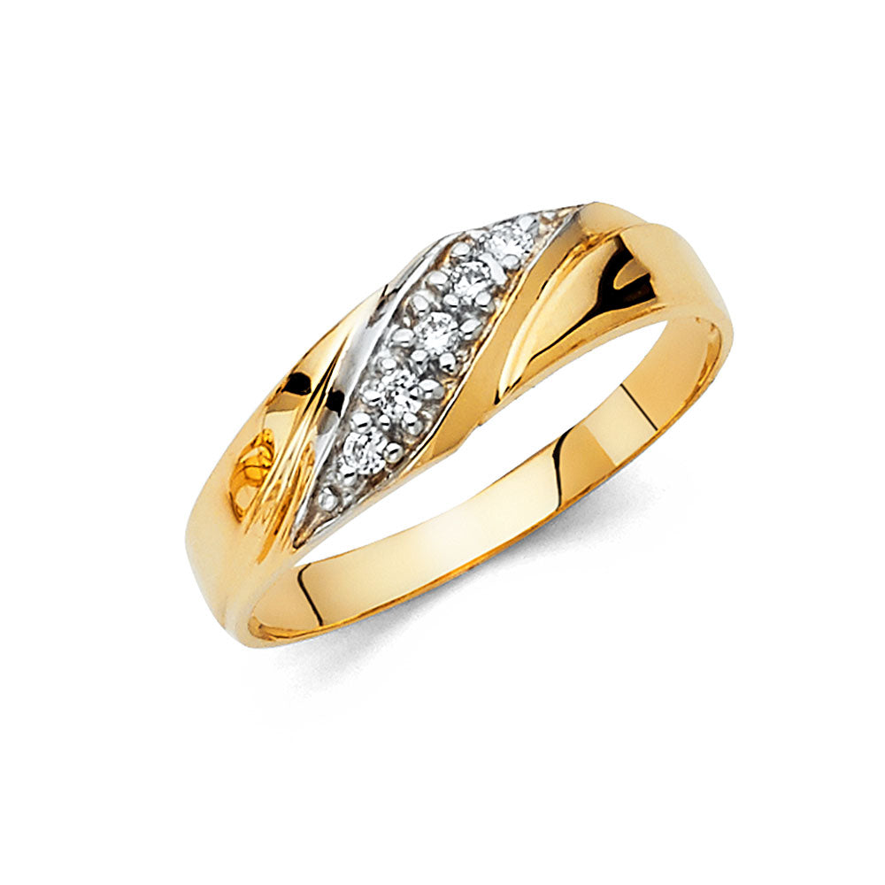 14K Yellow Gold CZ Trio Set - RG213